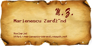 Marienescu Zaránd névjegykártya